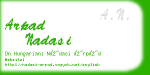 arpad nadasi business card